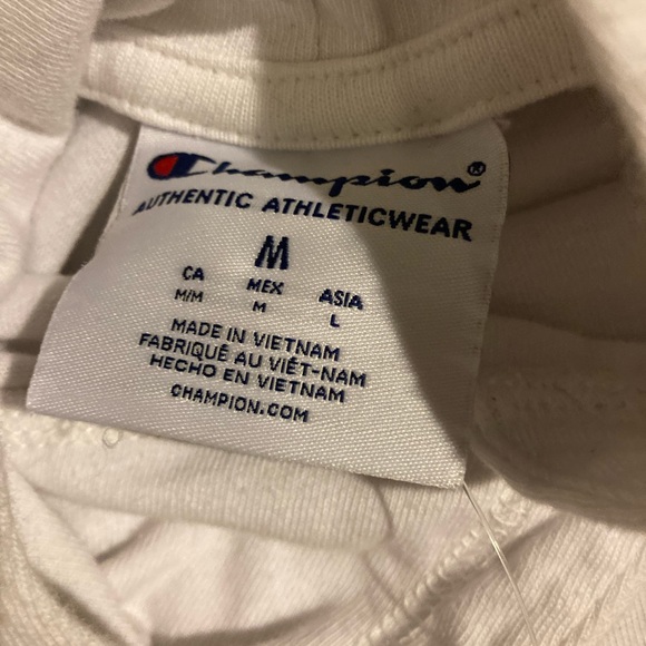 White Champion Cropped Hoodie - Picture 1 of 2